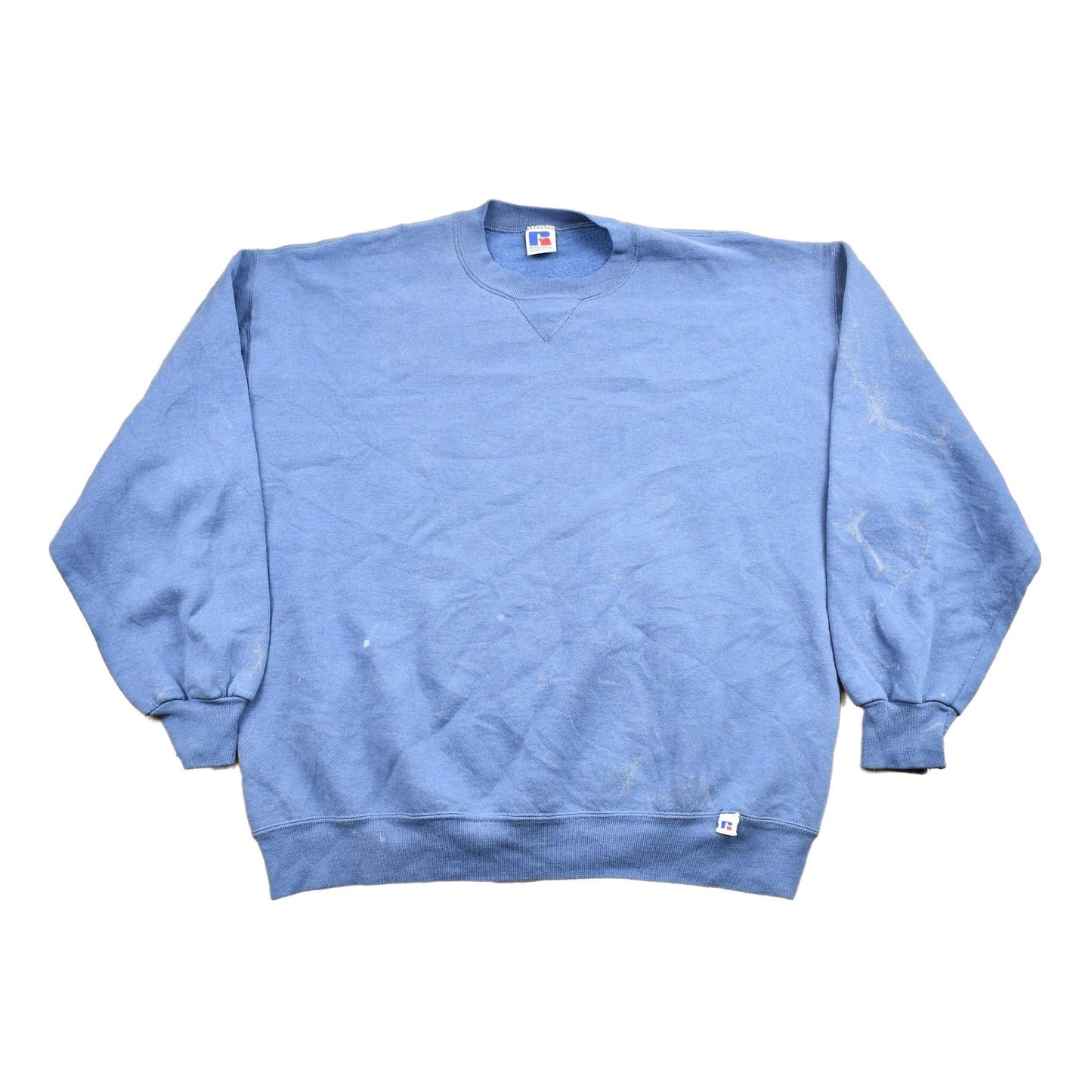 Vintage 1990s Russell Athletics Blank Blue Crewneck Sweatshirt Men's XL from propervintagecanada