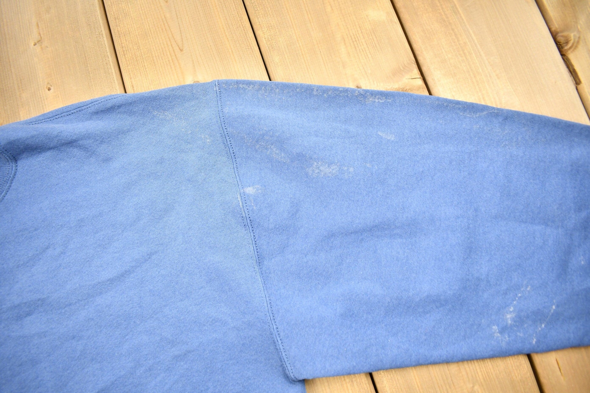 Vintage 1990s Russell Athletics Blank Blue Crewneck Sweatshirt Men's XL from propervintagecanada