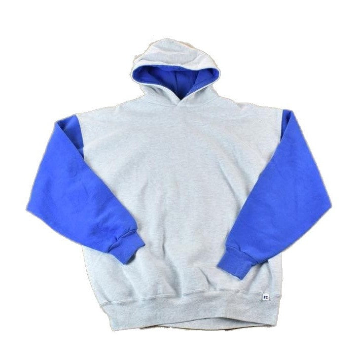 Vintage 1990s Russell Athletics Colour Block Graphic Hoodie Men's 2XL from propervintagecanada