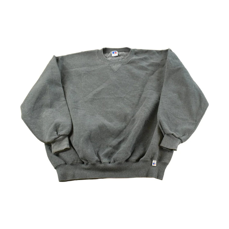 Vintage 1990s Russell Athletics Dark Gray Blank Crewneck Sweatshirt Men's XL from propervintagecanada