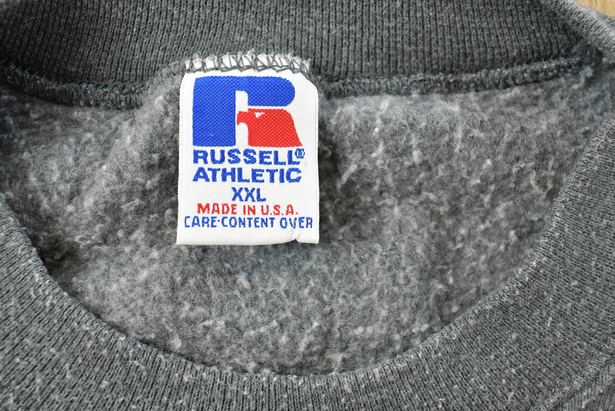 Vintage 1990s Russell Athletics Dark Gray Blank Crewneck Sweatshirt Men's XL from propervintagecanada