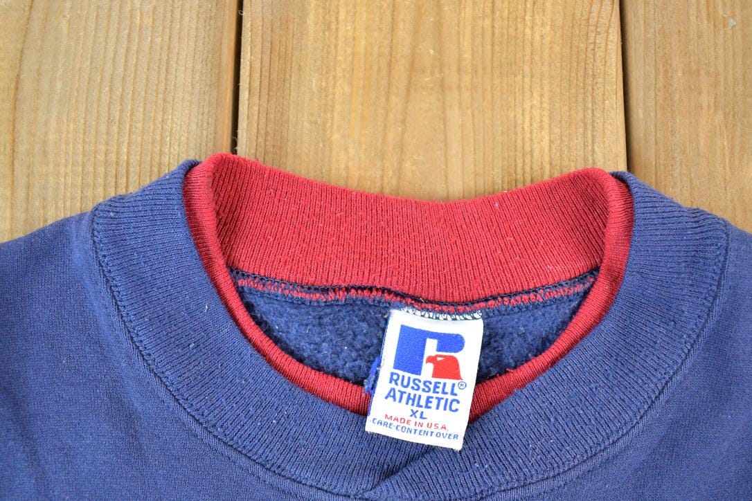 Vintage 1990s Russell Athletics Double Collar Blank Crewneck Sweatshirt Men's XL from propervintagecanada