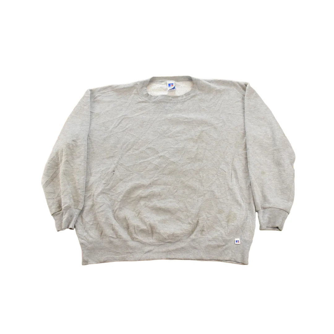 Vintage 1990s Russell Blank Heather Gray Crewneck Sweatshirt Men's 2XL / Essentials / Athleisure / 90s Streetwear / Made In USA / Layering from propervintagecanada