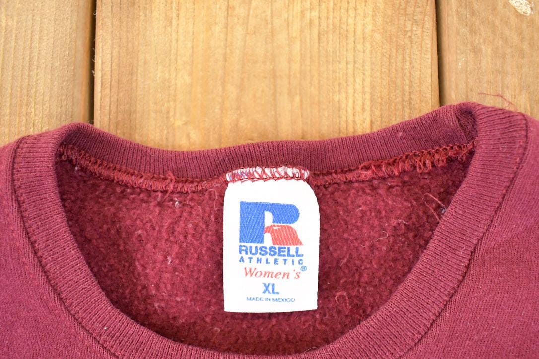 Vintage 1990s Russell Minnesota Embroidered University Crewneck Sweater Womens XL from propervintagecanada