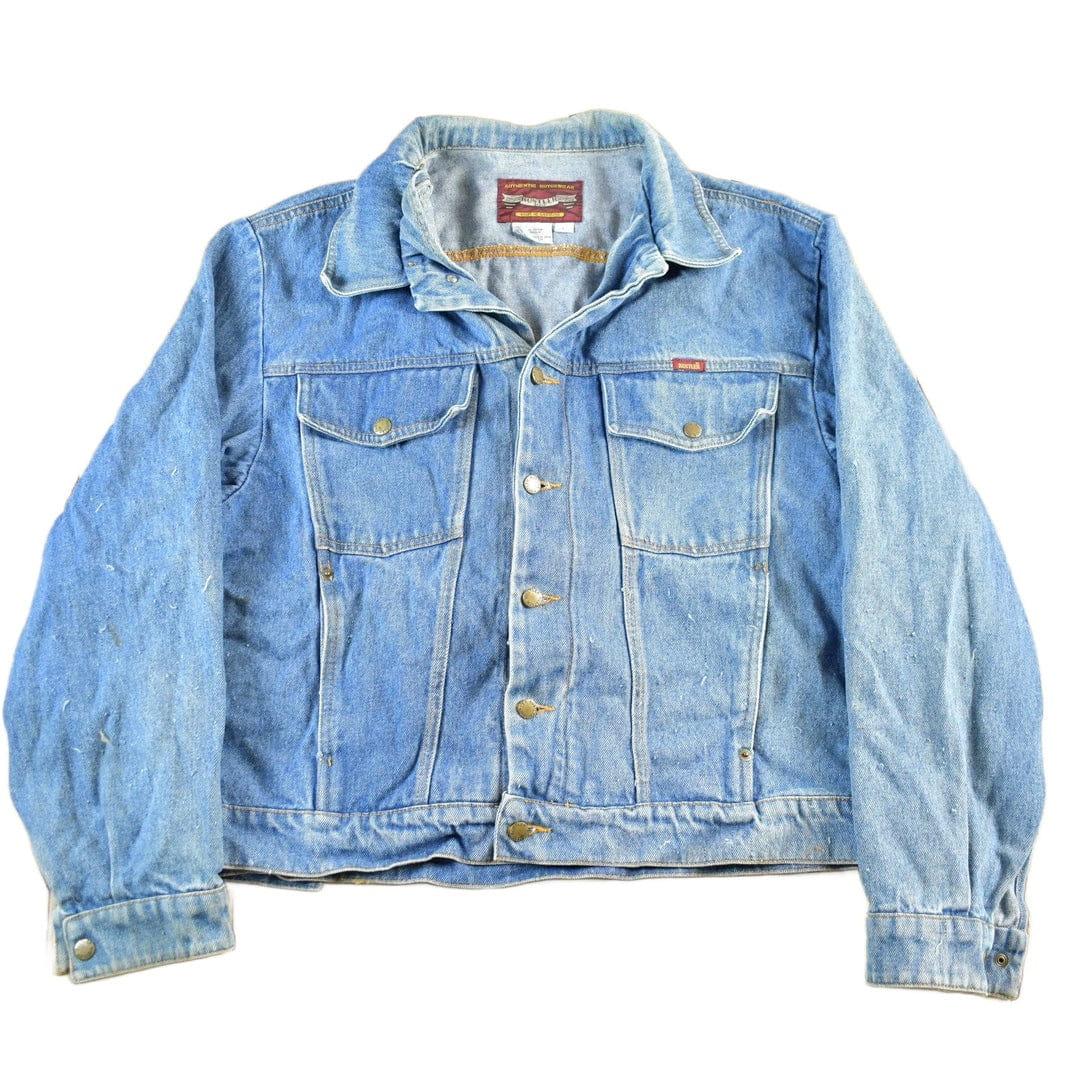 Vintage 1990s Rustler Denim Jean Trucker Jacket Men's Large from propervintagecanada