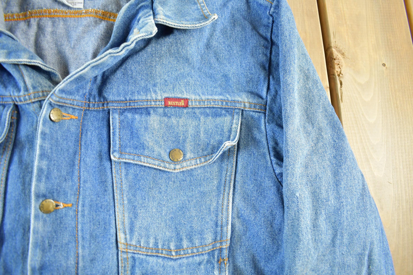 Vintage 1990s Rustler Denim Jean Trucker Jacket Men's Large from propervintagecanada