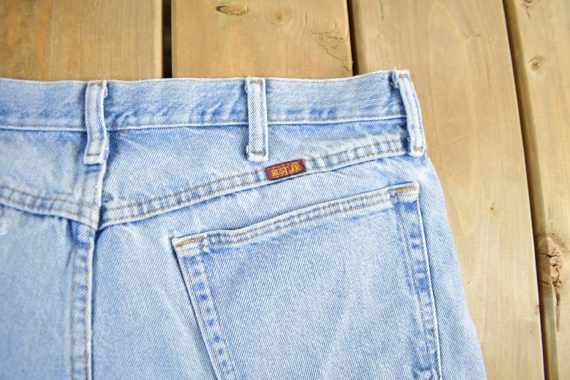 Vintage 1990s Rustler Distressed Denim Shorts Men's 35 from propervintagecanada