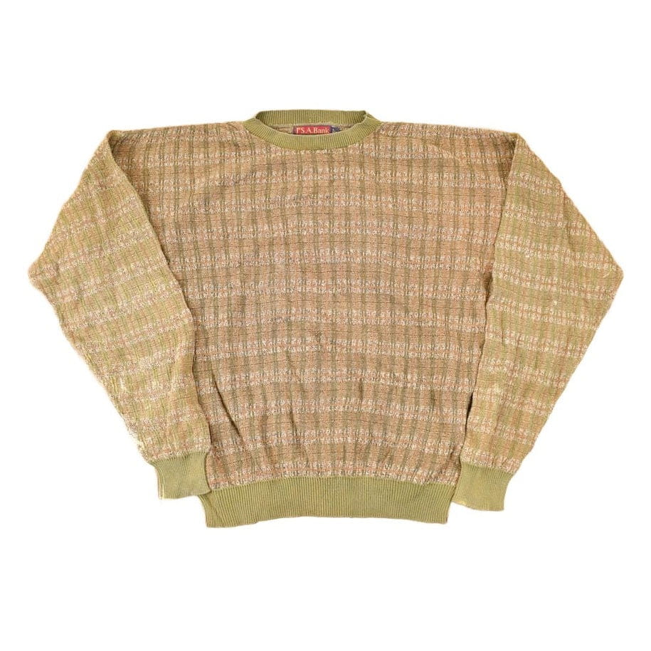 Vintage 1990s S A Bank Knit Crewneck Sweater Men's L from propervintagecanada