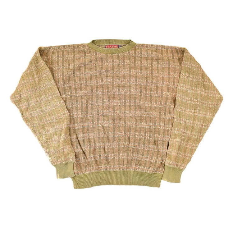 Vintage 1990s S A Bank Knit Crewneck Sweater Men's L from propervintagecanada