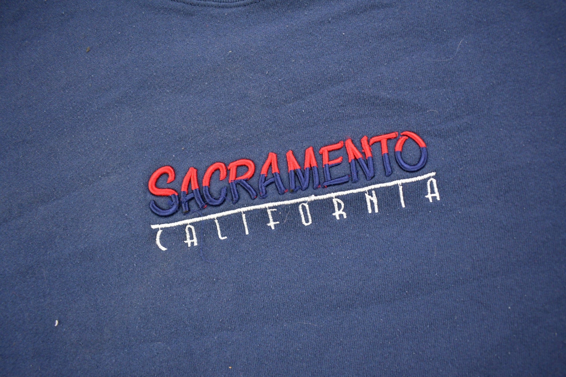 Vintage 1990s Sacramento California Embroidered Crewneck Sweatshirt Men's Large from propervintagecanada