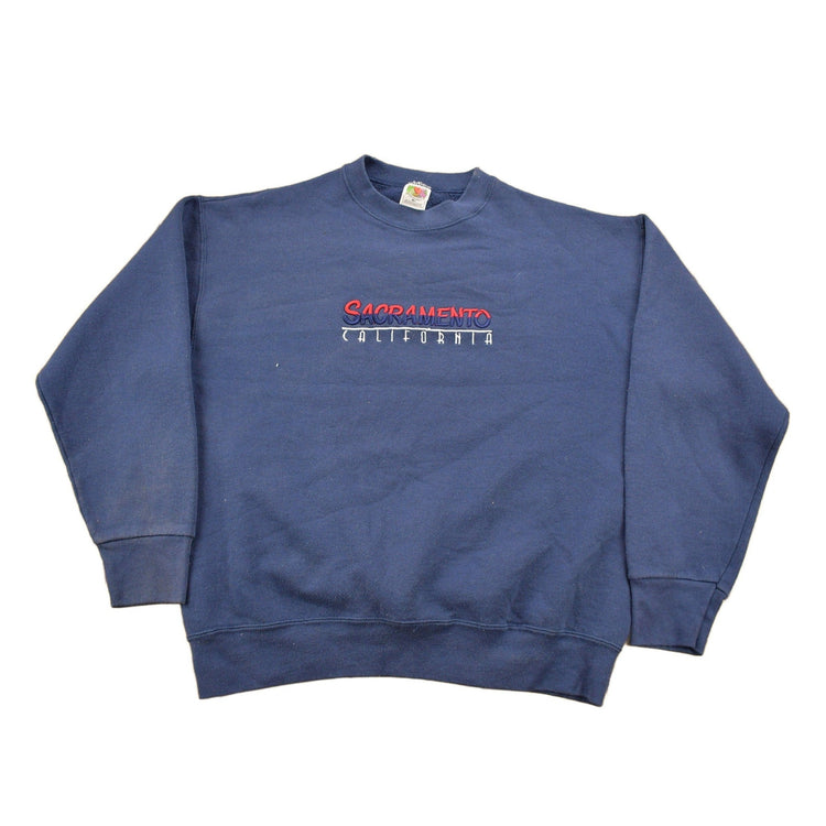 Vintage 1990s Sacramento California Embroidered Crewneck Sweatshirt Men's Large from propervintagecanada