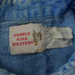 Vintage 1990s Saddle King Western Denim South Western Style Pearl Snap Button Up Rodeo Shirt Men's XL from propervintagecanada
