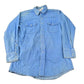Vintage 1990s Saddle King Western Denim South Western Style Pearl Snap Button Up Rodeo Shirt Men's XL from propervintagecanada