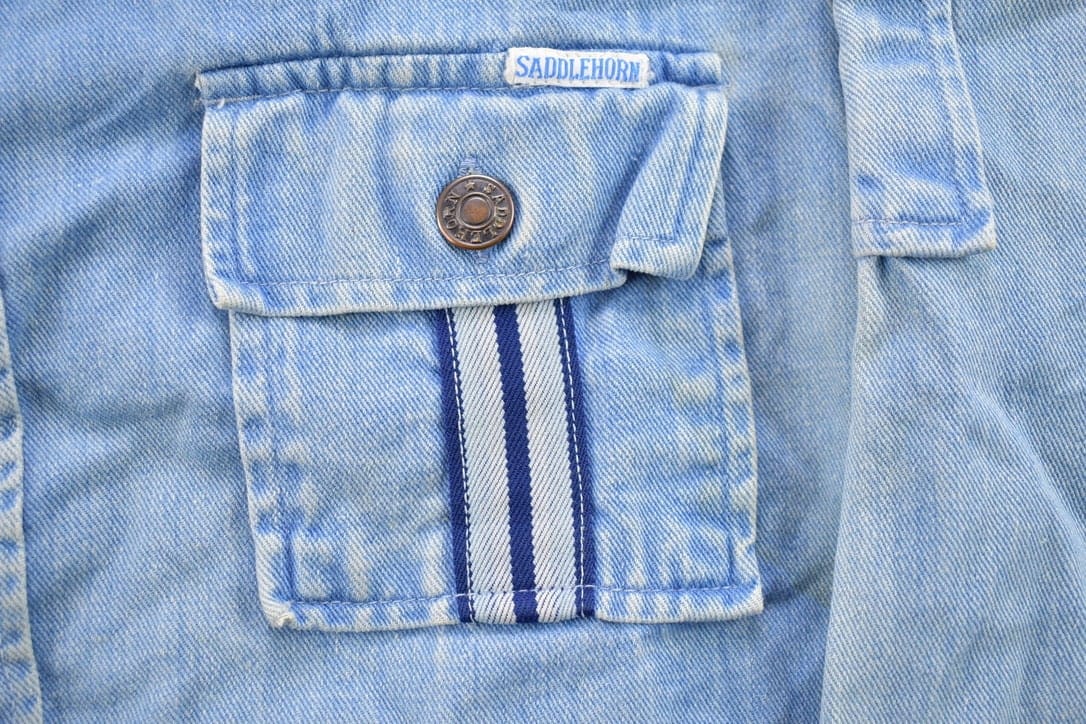 Vintage 1990s Saddlehorn Jean Button Up Shirt Men's Medium from propervintagecanada
