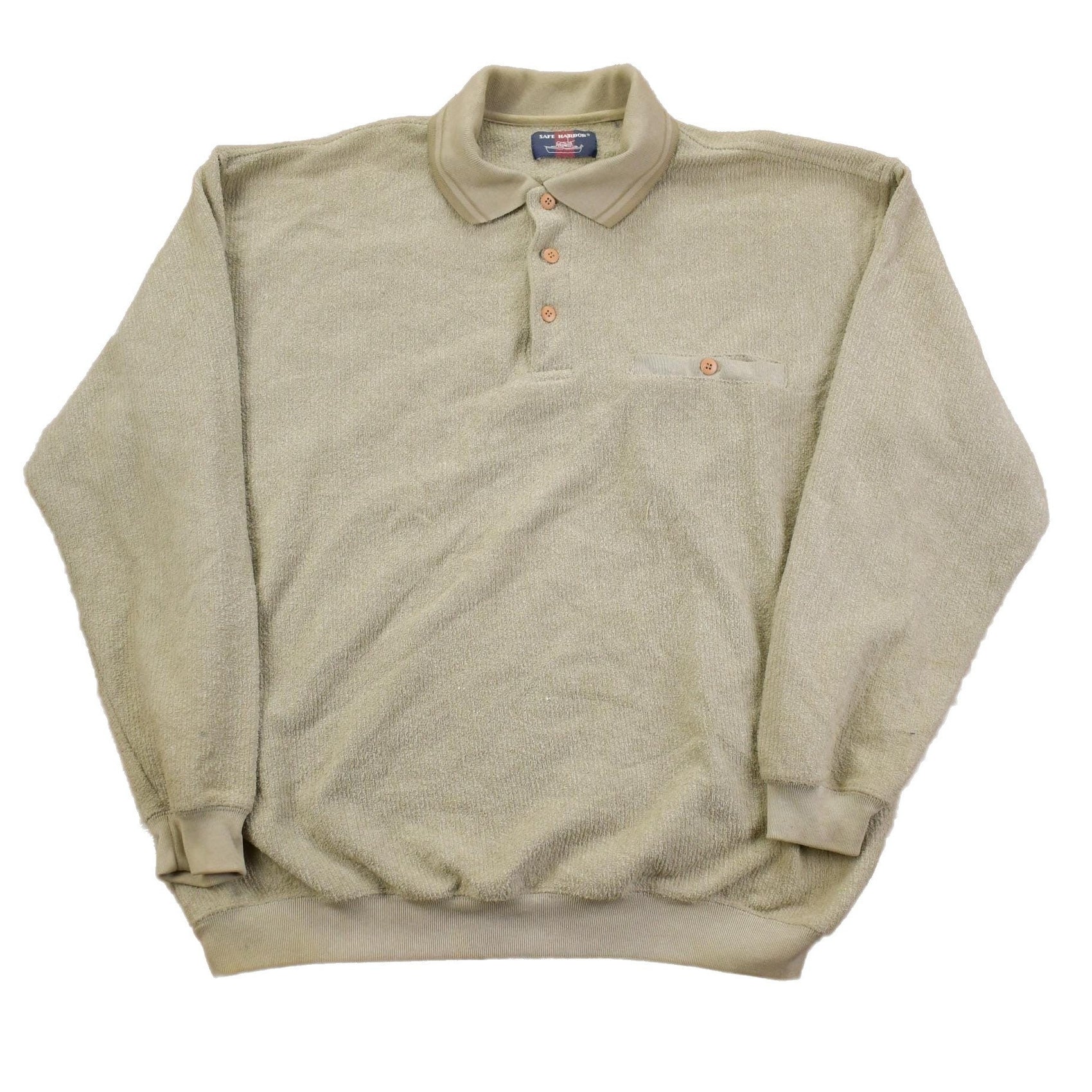 Vintage 1990s Safe Harbor Knitted Rugby Sweatshirt Men's Large from propervintagecanada