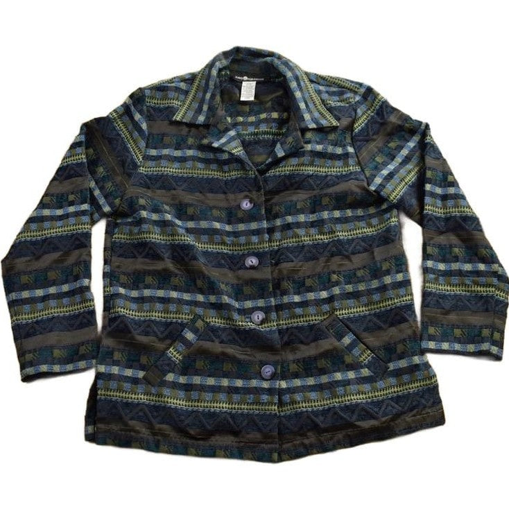 Vintage 1990s Sag Harbor All Over Print Blazer Women's M from propervintagecanada