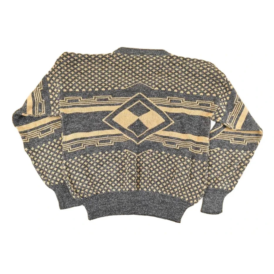 Vintage 1990s Saga Abstract Knit Sweater Men's L from propervintagecanada