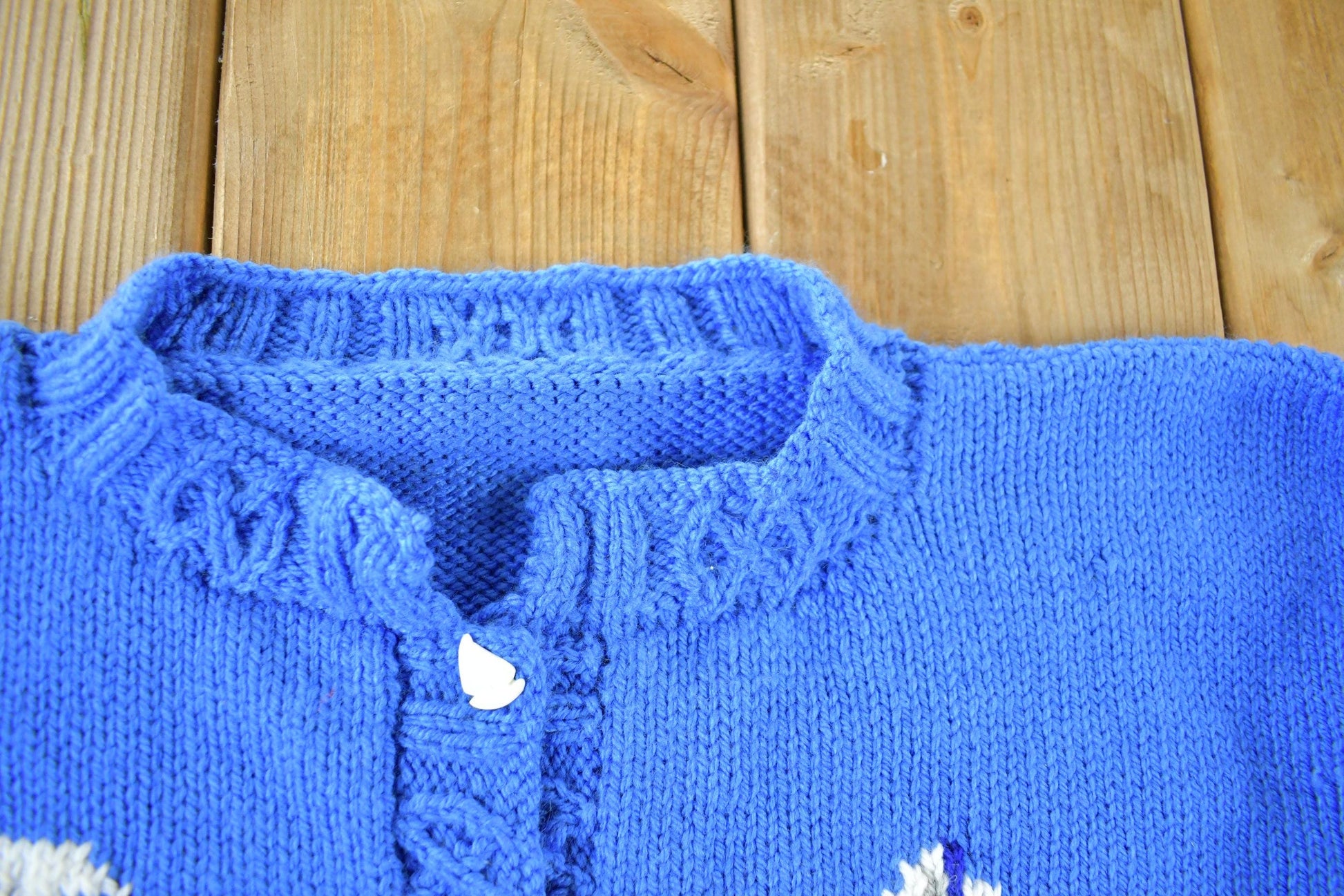 Vintage 1990s Sailing Nautical Knit Cardigan Sweater Women's Medium from propervintagecanada