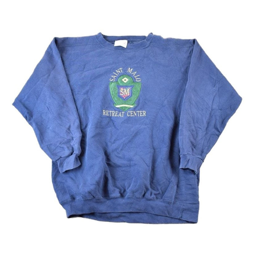 Vintage 1990s Saint Malo Retreat Center Souvenir Crewneck Sweatshirt Made In USA Men's Large from propervintagecanada