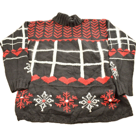 Vintage 1990s Saks Fifth Avenue Winter Theme Turtleneck Sweater Men's Medium from propervintagecanada