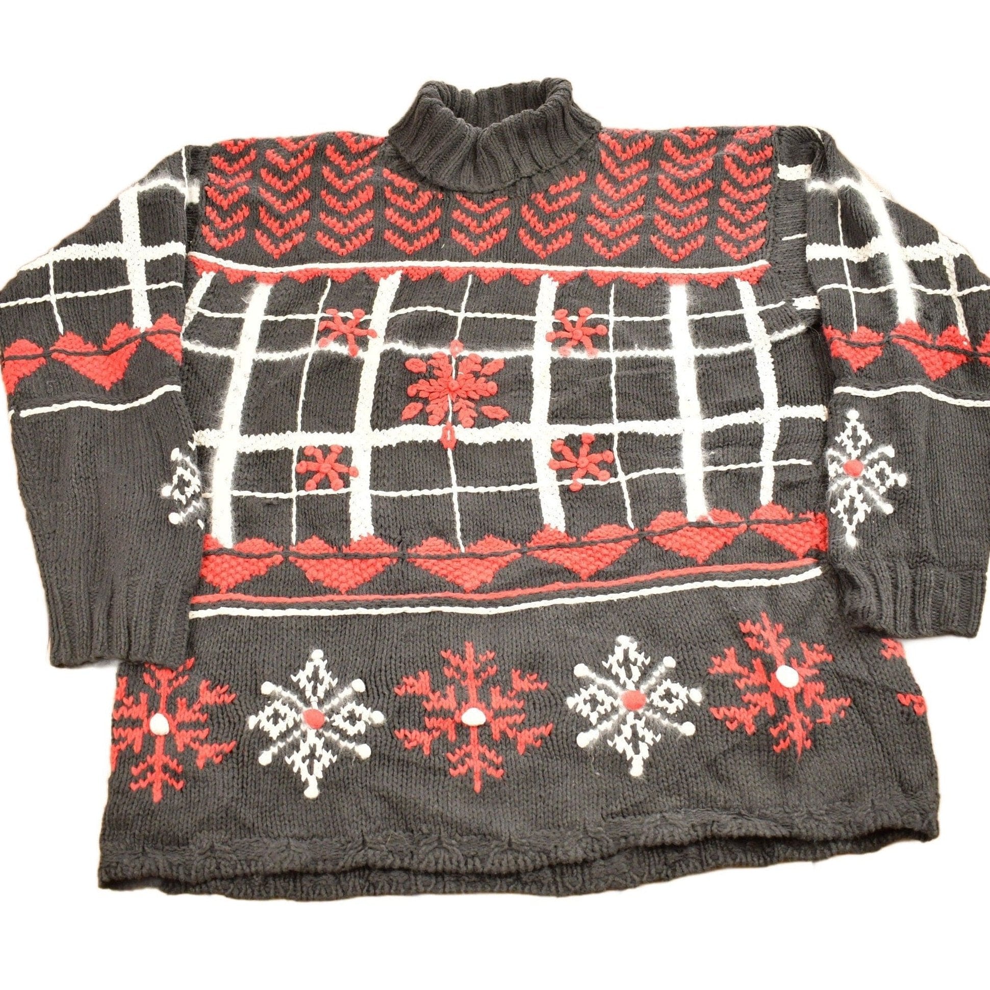 Vintage 1990s Saks Fifth Avenue Winter Theme Turtleneck Sweater Men's Medium from propervintagecanada