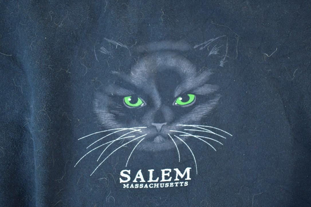 Vintage 1990s Salem Massachusetts Black Cat Heavyweight Crewneck Sweatshirt Mens XL from propervintagecanada