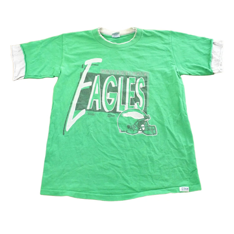 Vintage 1990s Salem Philadelphia Eagles NFL Double Sleeve T-Shirt Men's M from propervintagecanada