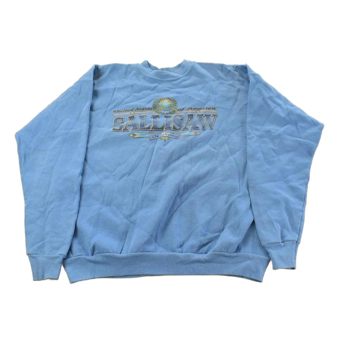 Vintage 1990s Sallisaw Oklahoma Souvenir Crewneck Sweatshirt Men's XL from propervintagecanada