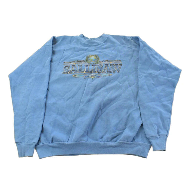Vintage 1990s Sallisaw Oklahoma Souvenir Crewneck Sweatshirt Men's XL from propervintagecanada