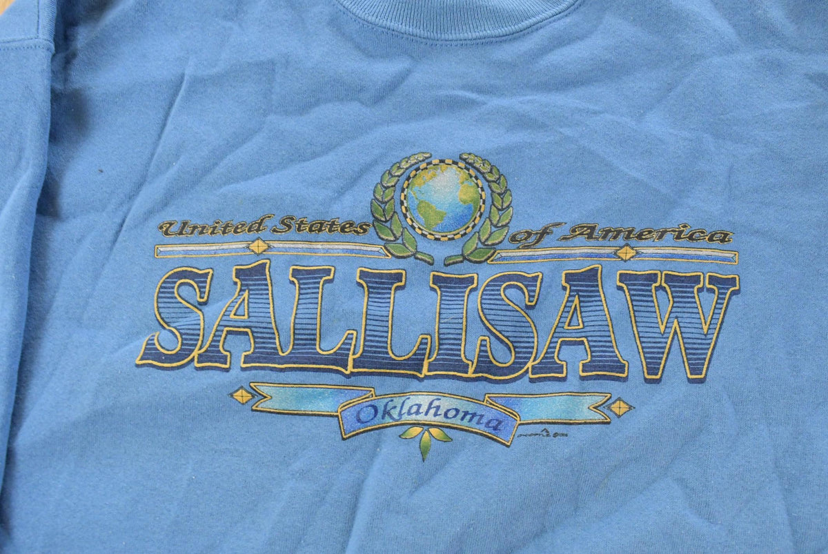 Vintage 1990s Sallisaw Oklahoma Souvenir Crewneck Sweatshirt Men's XL from propervintagecanada