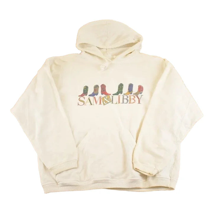 Vintage 1990s Sam And Libby Cowboy Boots Hoodie Sweatshirt Womens L from propervintagecanada