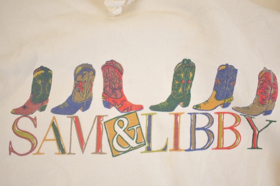 Vintage 1990s Sam And Libby Cowboy Boots Hoodie Sweatshirt Womens L from propervintagecanada