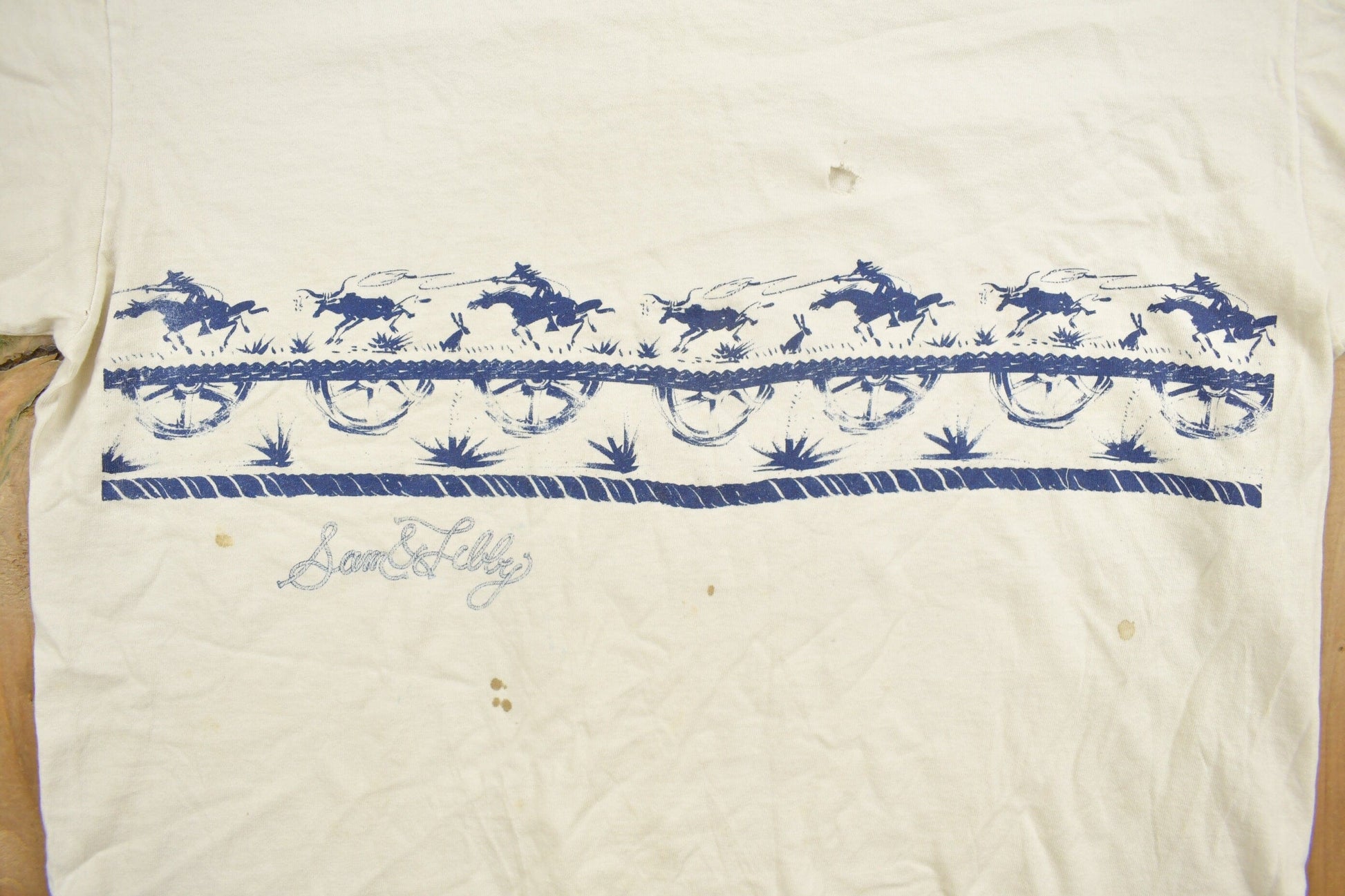 Vintage 1990s Sam & Sally Western Horse Themed Souvenir T Shirt Men's S from propervintagecanada