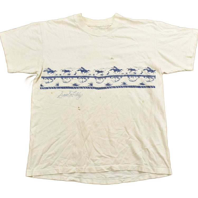 Vintage 1990s Sam & Sally Western Horse Themed Souvenir T Shirt Men's S from propervintagecanada