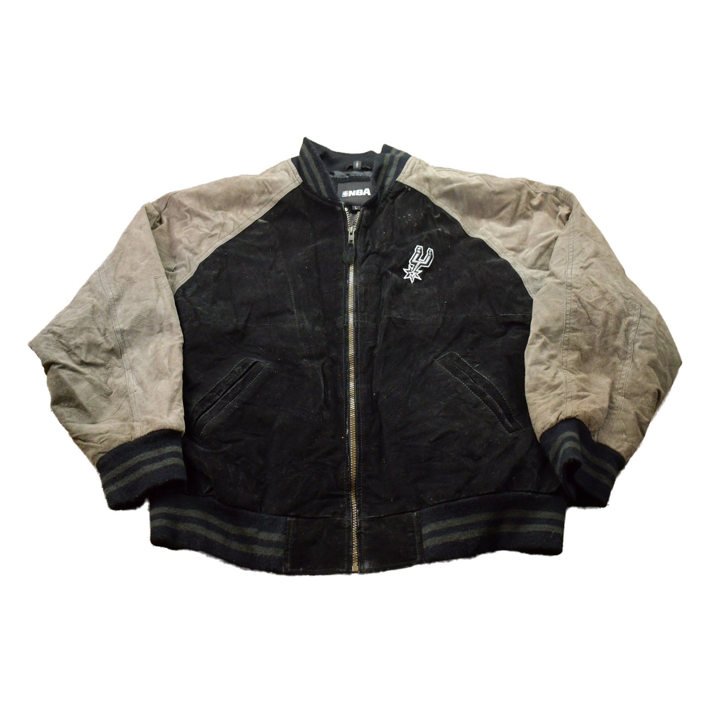 Vintage 1990s San Antonio Spurs NBA Leather Bomber Jacket Men's Large from propervintagecanada