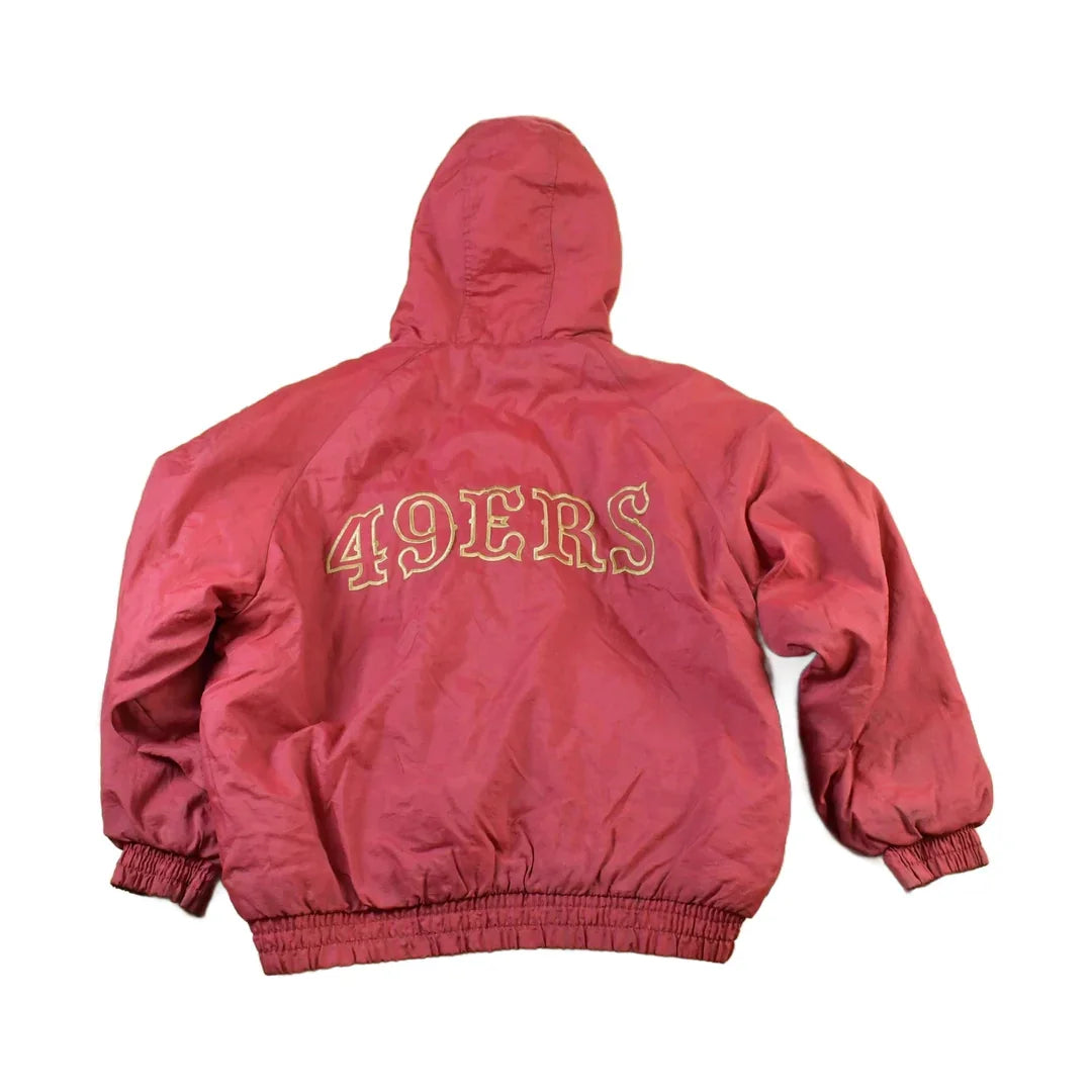 Vintage 1990s San Francisco 49ers Hooded NFL Game Day Football Jacket from propervintagecanada