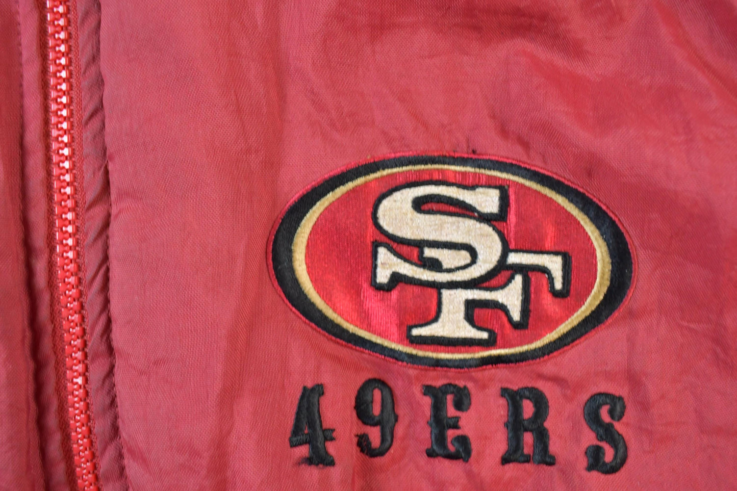 Vintage 1990s San Francisco 49ers Hooded NFL Game Day Football Jacket from propervintagecanada