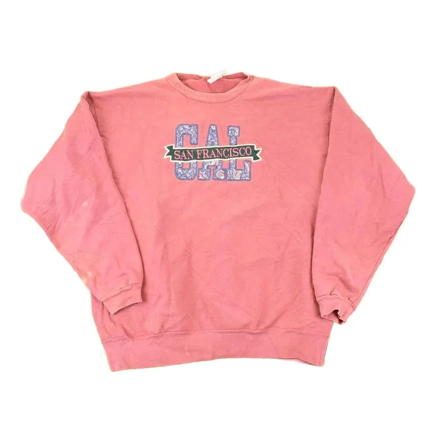 Vintage 1990s San Francisco Gal Paisley Embroidered Letters Crewneck Sweatshirt Mens L from propervintagecanada
