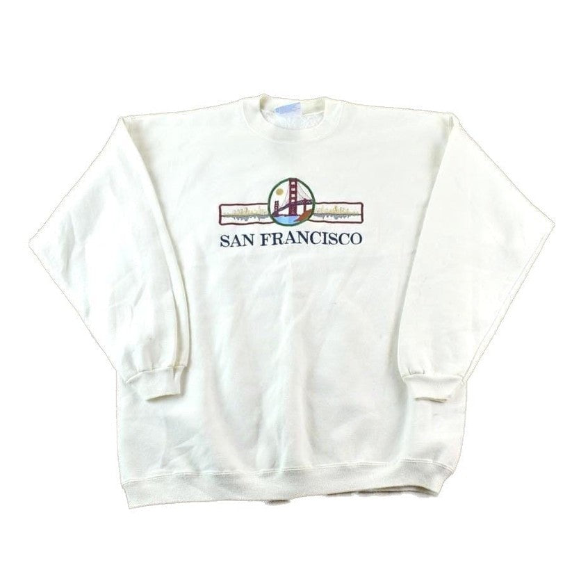 Vintage 1990s San Francisco Golden Gate Bridge Crewneck Sweatshirt Made In USA Men's Large from propervintagecanada