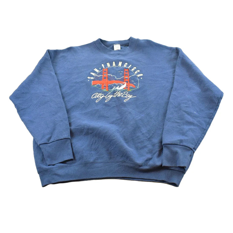 Vintage 1990s San Francisco Golden Gate Bridge Souvenir Crewneck Sweatshirt Mens Size L from propervintagecanada