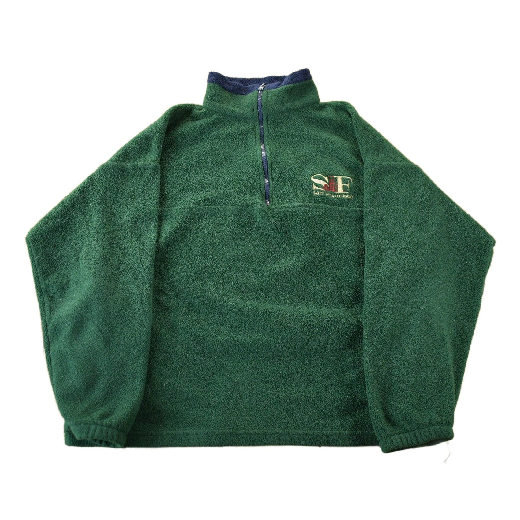 Vintage 1990s San Francisco Quarter Zip Fleece Sweatshirt Men's Medium from propervintagecanada
