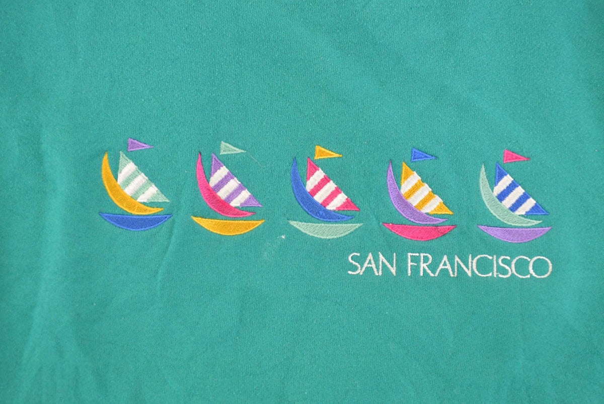 Vintage 1990s San Francisco Sailing Crewneck Sweatshirt Men's Small from propervintagecanada