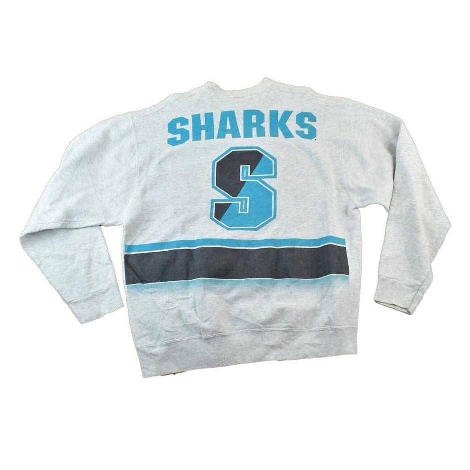 Vintage 1990s San Jose Sharks Aop NHL Hockey Crewneck Sweatshirt Men's Large from propervintagecanada