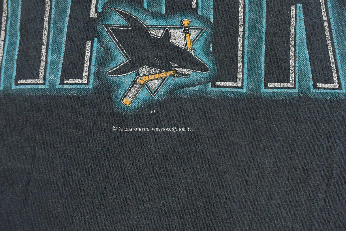 Vintage 1990s San Jose Sharks Hockey Club NHL Graphic T-Shirt Men's L from propervintagecanada
