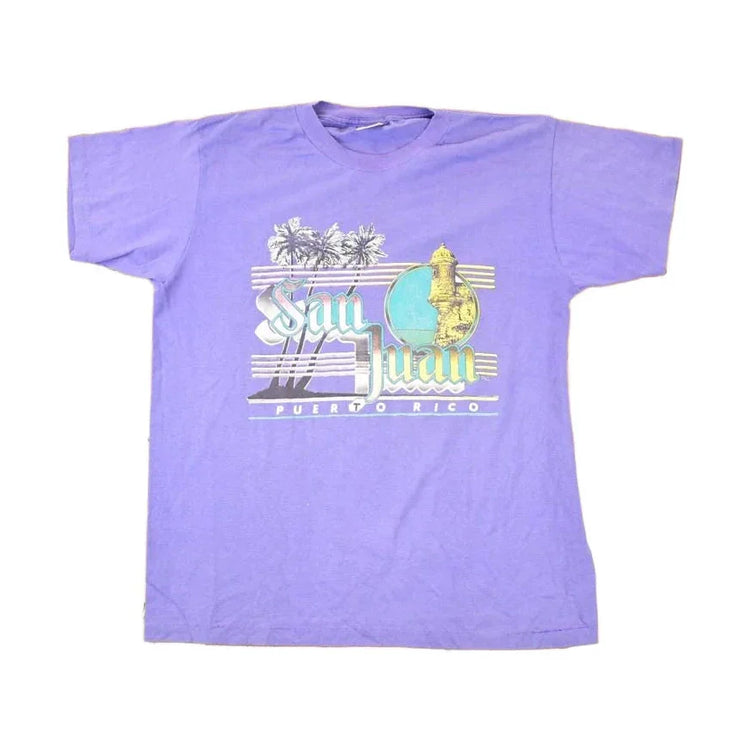 Vintage 1990s San Juan Puerto Rico Souvenir Travel T-Shirt Men's L from propervintagecanada