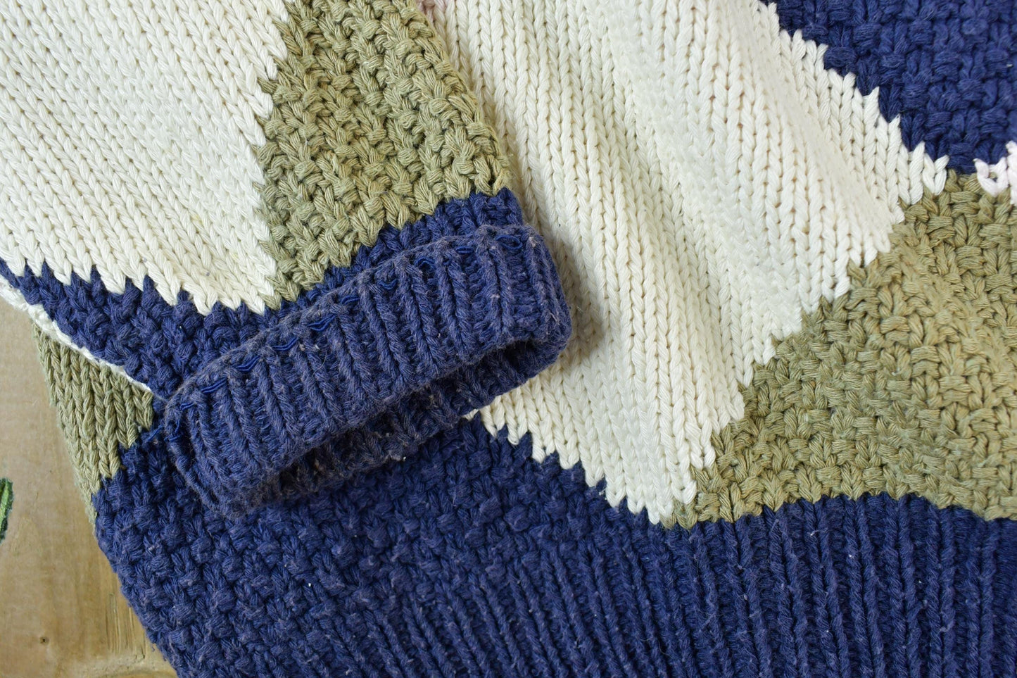 Vintage 1990s Sandhurst Hand Knit Silk & Cotton Crewneck Sweater Men's Large from propervintagecanada