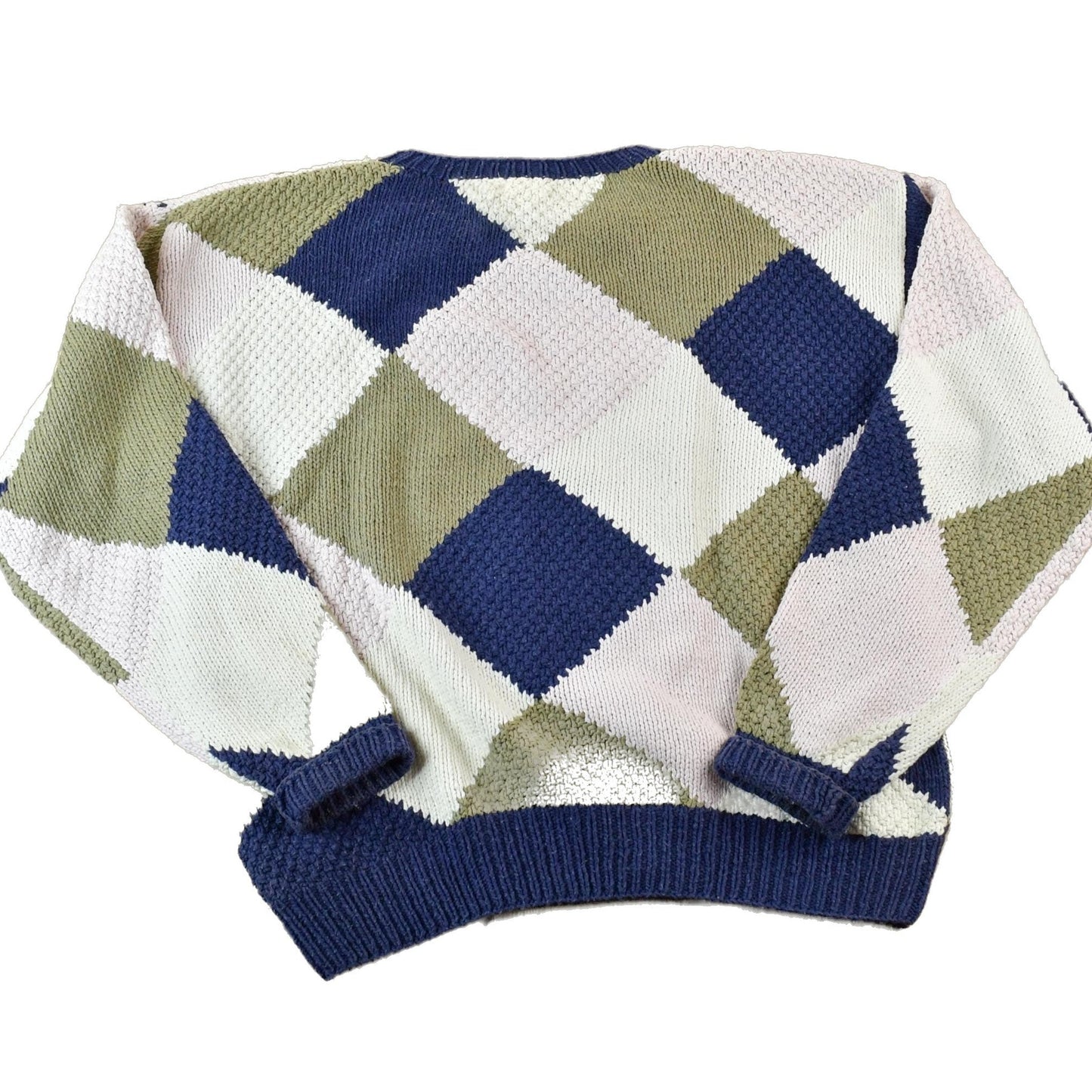 Vintage 1990s Sandhurst Hand Knit Silk & Cotton Crewneck Sweater Men's Large from propervintagecanada