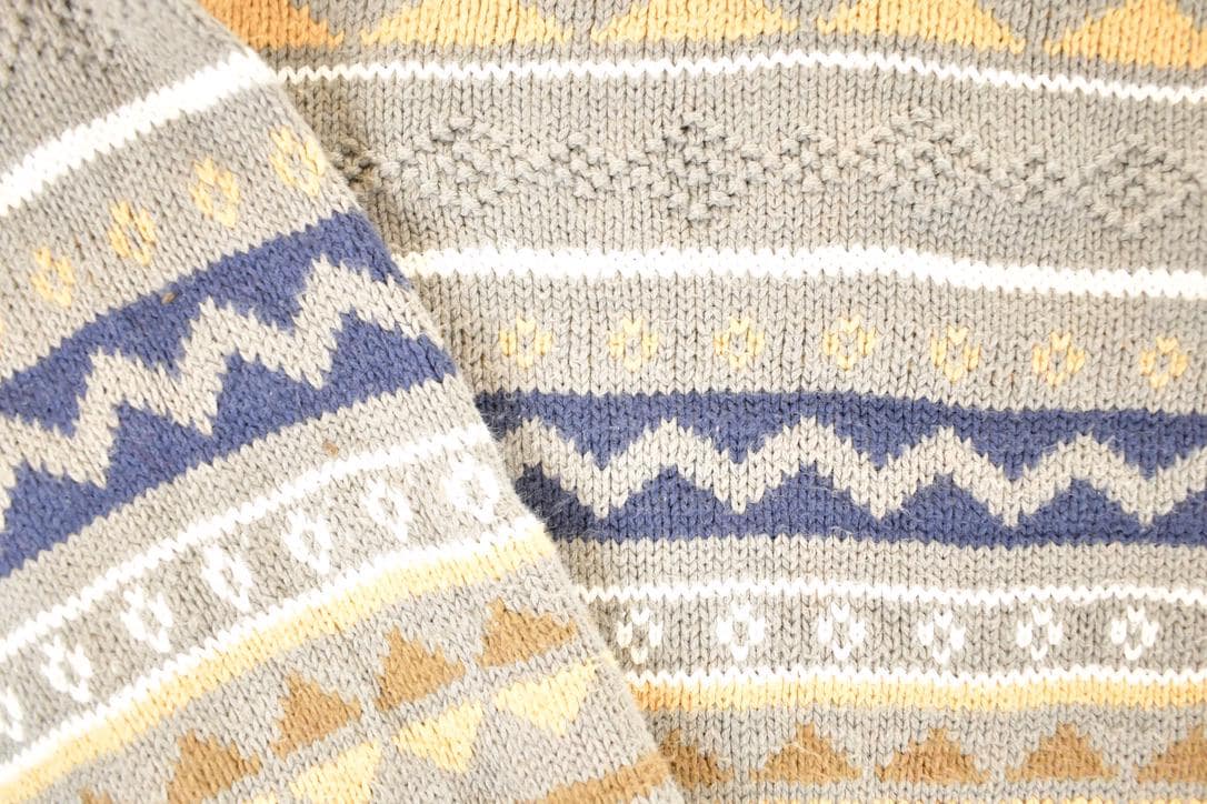 Vintage 1990s Sansabelt Sport Abstract Striped Knit Crewneck Sweater Men's L from propervintagecanada