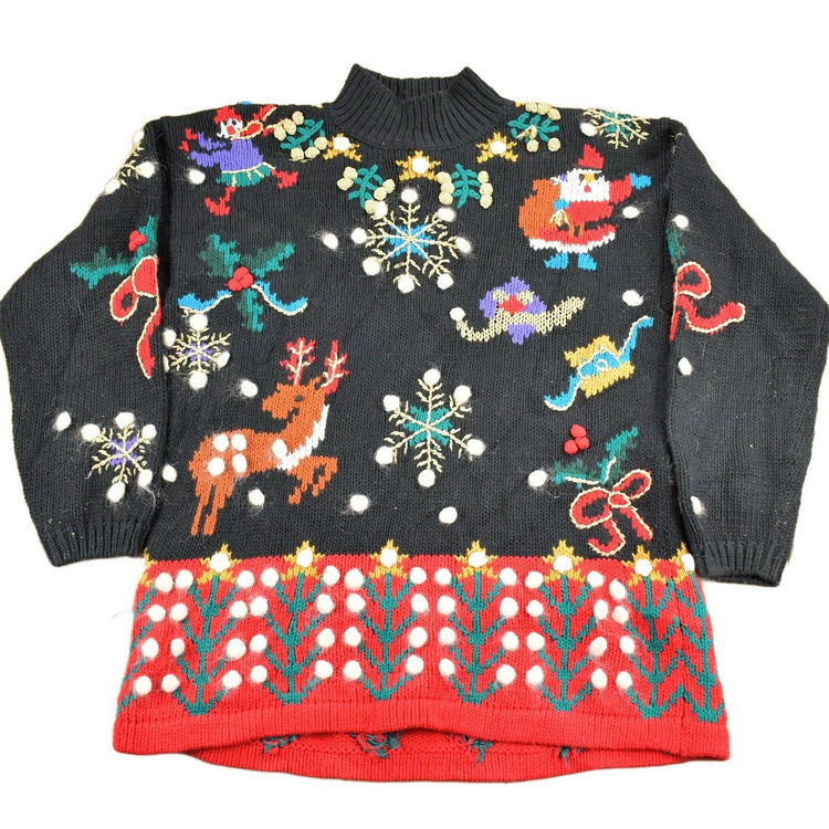 Vintage 1990s Santa Christmas Theme Knitted Sweater Men's Medium from propervintagecanada