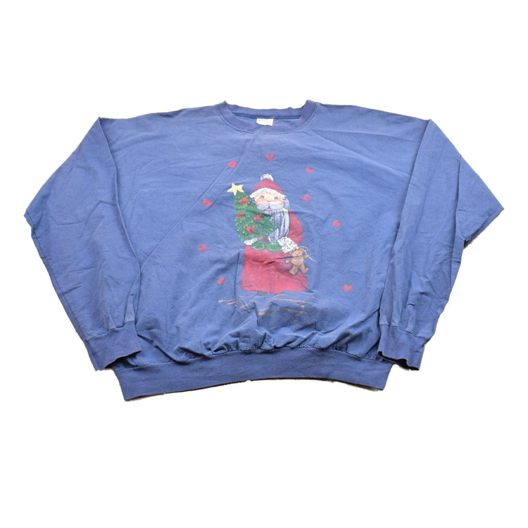 Vintage 1990s Santa Claus Crewneck Sweatshirt Men's L from propervintagecanada